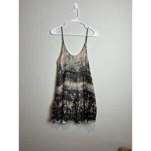 Chasor Dress Womens Medium Black Tie Dye‎ Slip Trapeze Swing Sleeveless Boho